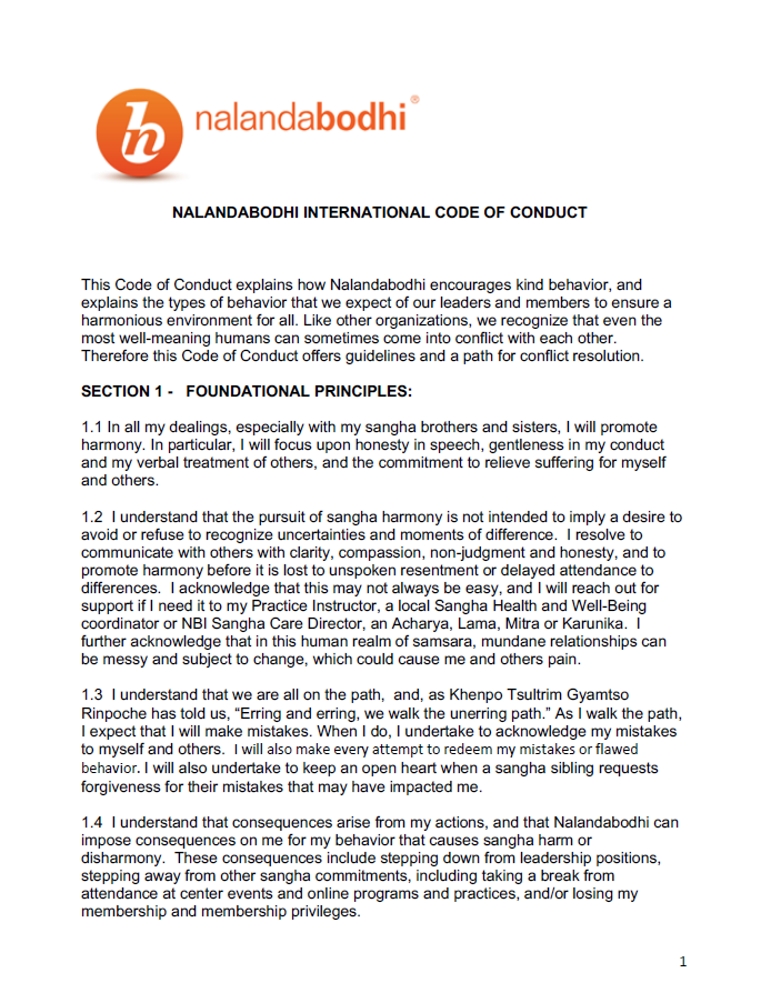 Member Code of Conduct