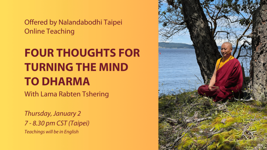 A Tibetan-Buddhist monk of the Kagyü (Mahamudra/Dzogchen) Tradition meditates under a tree near lake Washington, Seattle.