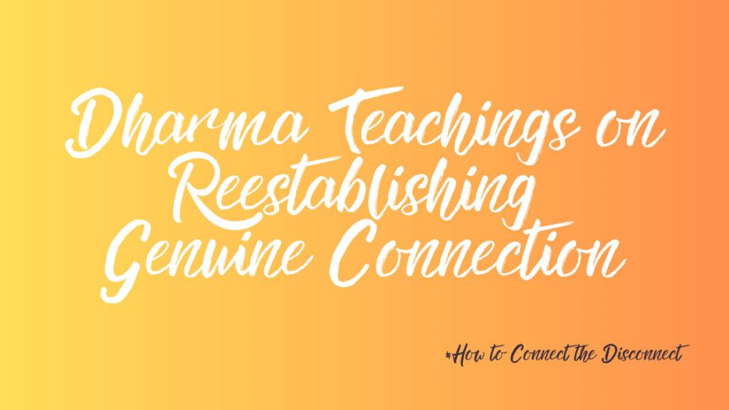 Article about mediation : Dharma Teachings on Reestablishing Genuine Connections