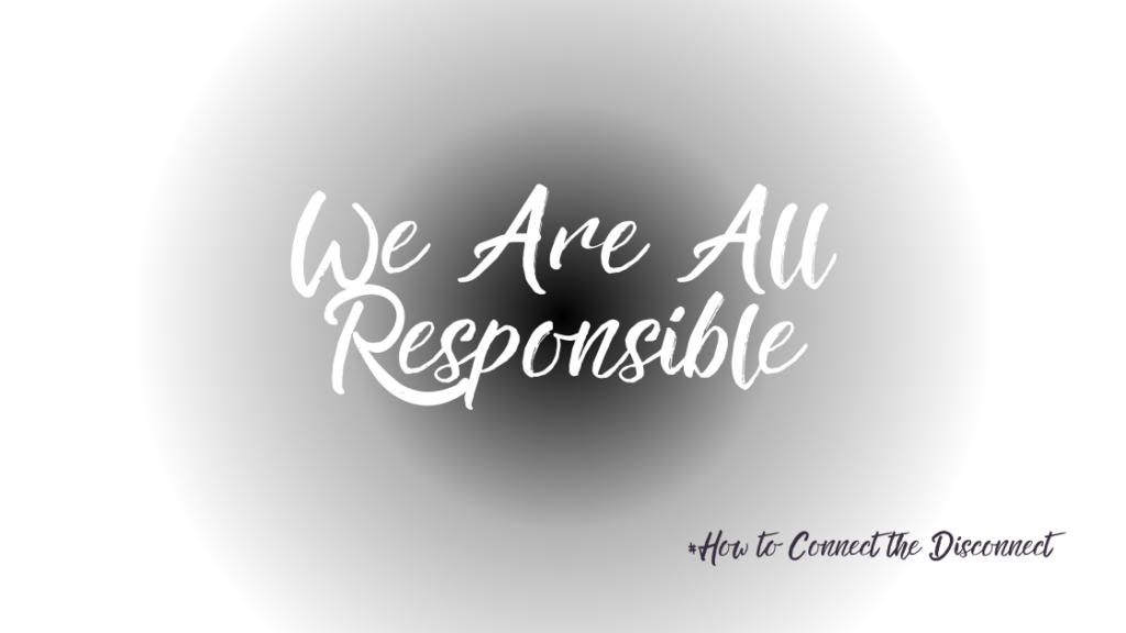 The images shows the title and subtitle of a new article in the series: Interconnection: How To Connect the Disconnect. It is called: We Are All Responsible
